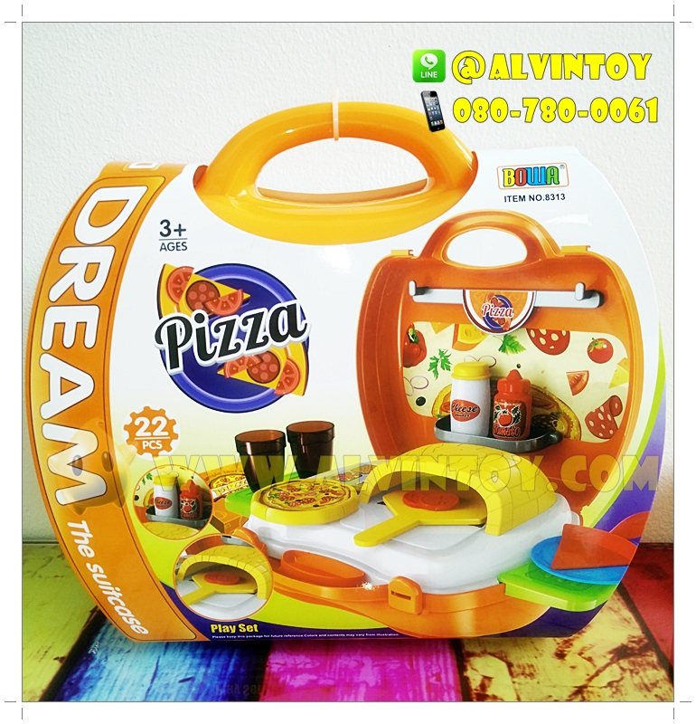 ชุดของเล่นเครื่องทำพิซซ่ากระเป๋าหิ้ว