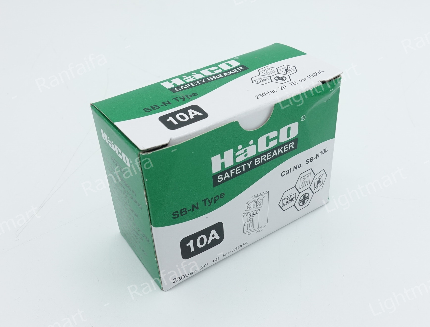 เซฟตี้เบรกเกอร์ 2P 10-32A HACO (มีไฟ) **แถมกล่อง