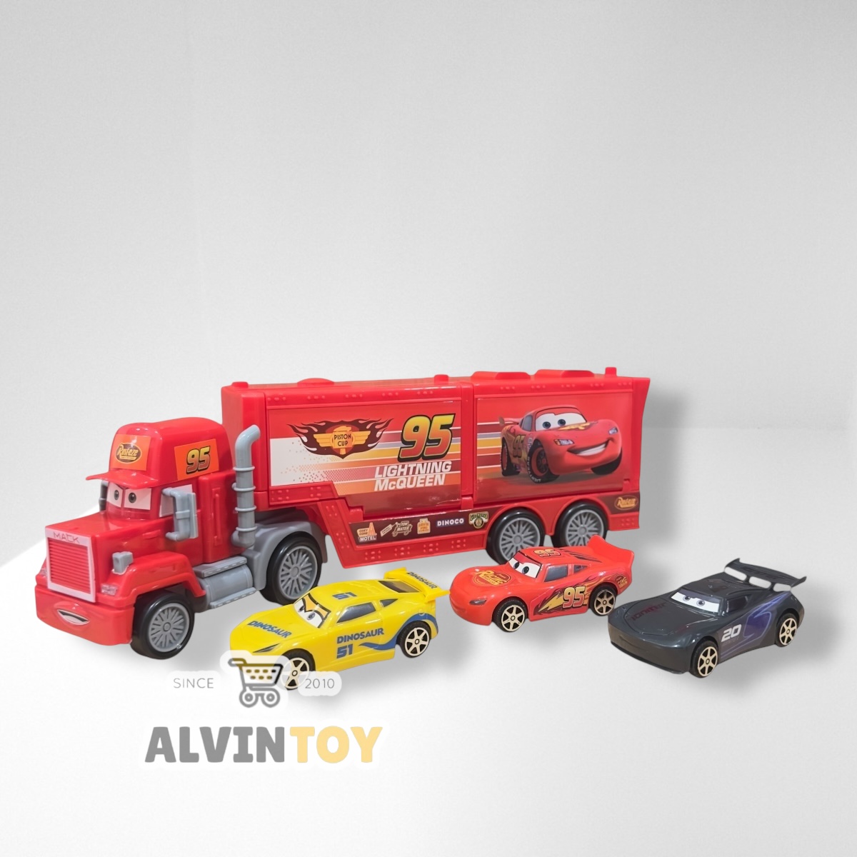 Container Truck Cars 3 - รถแมคควีน รถบรรทุก มีทั้งหมด 4 คัน คันใหญ่ 1 คันเล็ก 3 ผลิตจากวัสดุคุณภาพดี แข็งแรง ทนทาน
