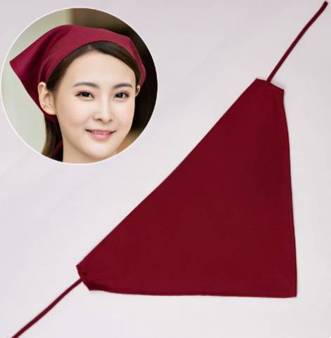 ผ้าสามเหลี่ยมโพกผม หมวกเชฟ หมวกพ่อครัว หมวกแม่ครัว หมวกกุ๊ก พนักงานเสริฟ