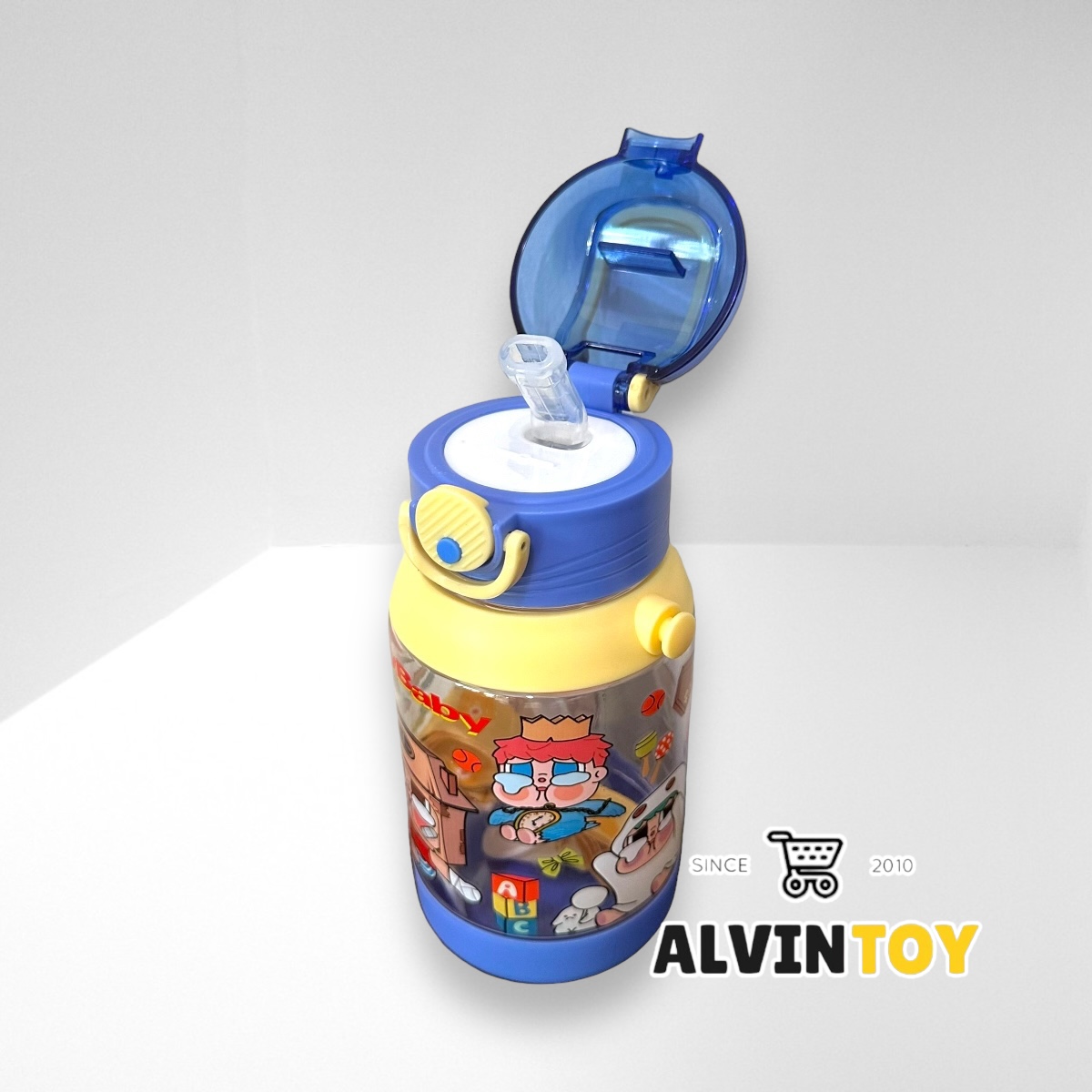 กระติกน้ำเด็ก Crybaby คายเบบี้ มีหลอดดูด 600 ml พร้อมสายสะพาย