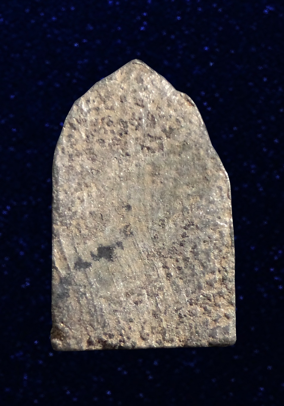 พระร่วงนั่งพิมพ์คาบศร เนื้อชินเงิน