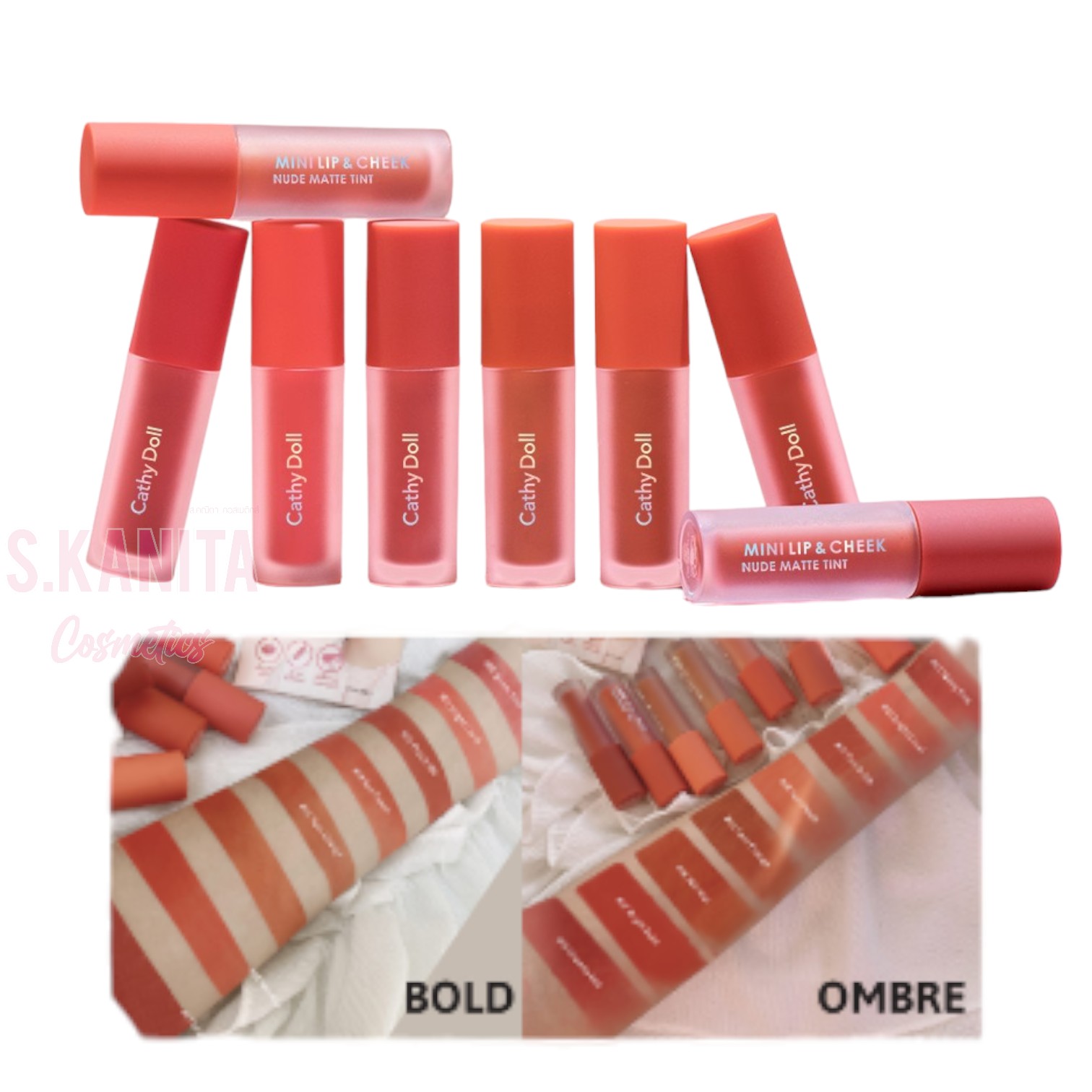 CATHY DOLL เคที่ดอลล์ มินิลิปแอนด์ชีคนู้ดแมทท์ทินท์ (2.1 กรัม) Mini Lip& Cheek Nude Matte (2.1 G)