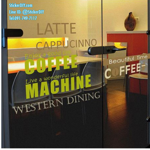 Transparent wall sticker สติ๊กเกอร์ติดผนัง Coffee DLX5428 (กว้าง120m.xสูง60cm.)