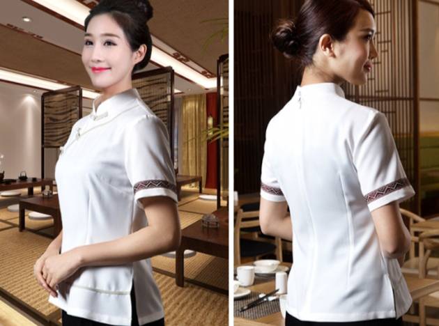 ชุดพนักงานต้อนรับโรงแรม ชุดยูนิฟอร์มห้องอาหาร ฟร้อนโรงแรม
