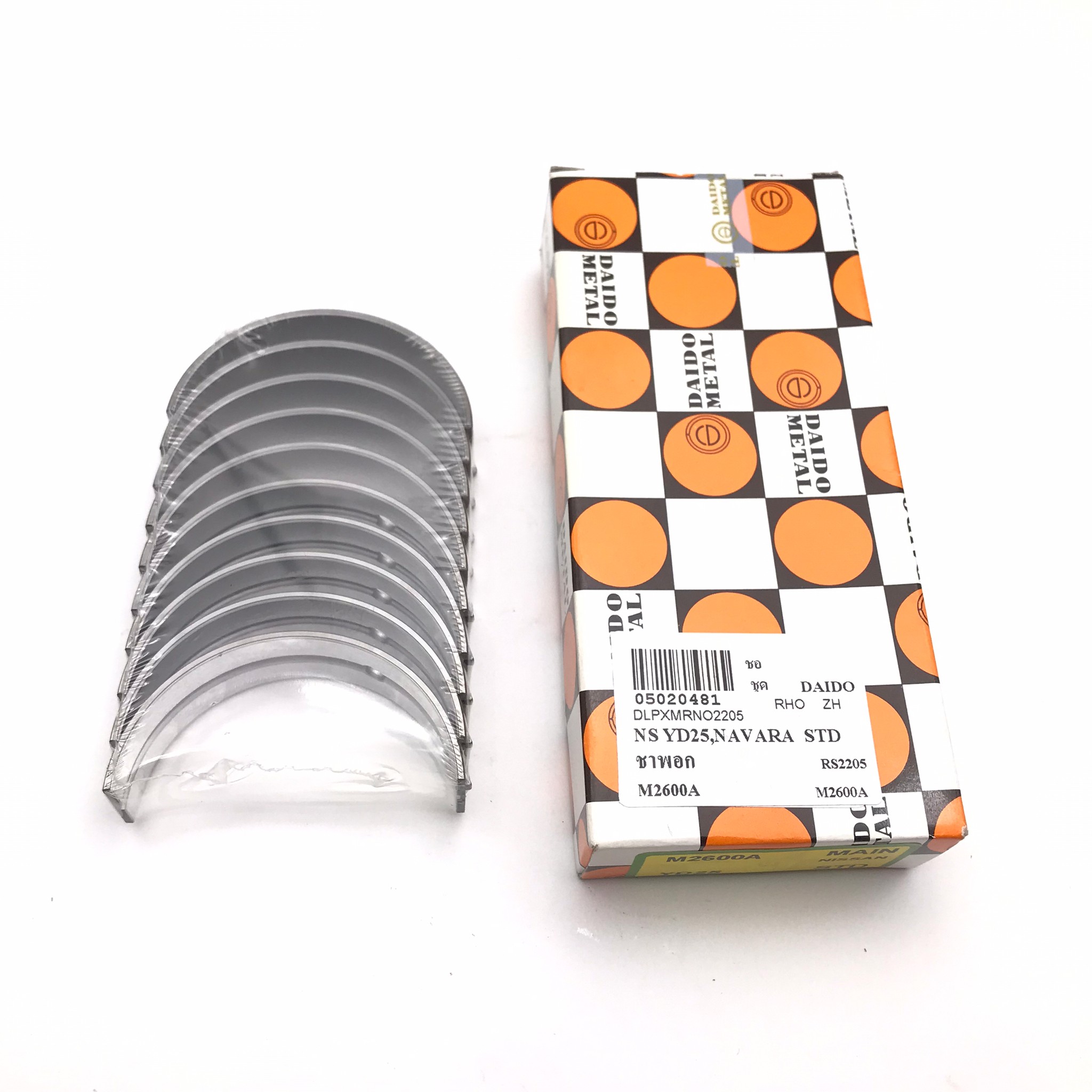 (1 กล่อง) ชาร์ปอก NISSAN YD25 / NAVARA D40, NP300 นิสสัน นาวาร่า / เบอร์ M2600A / SIZE (STD) ยี่ห้อ DAIDO MADE IN JAPAN ( Main Bearing)