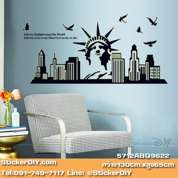 Transparent Luminescent wall sticker สติ๊กเกอร์ติดผนังเรืองแสง European-style (กว้าง130cm.xสูง65cm.)