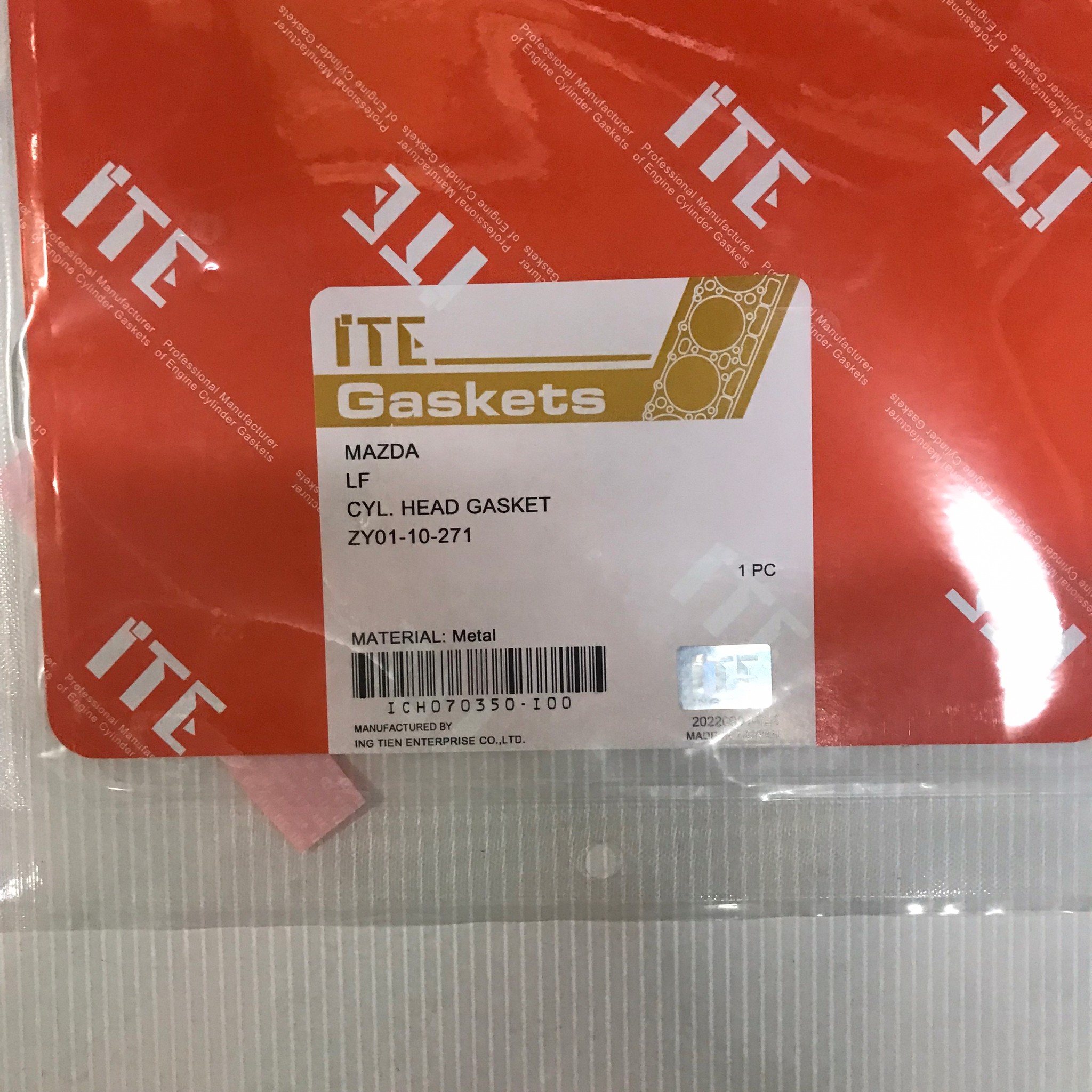 ประเก็นฝาสูบ MAZDA MAZDA 2 เครื่อง 1.5 ปี 2003 / MAZDA 3 เครื่อง 1.6 ปี 2010 / ZY-DE / ZY-VE Z6 มาสด้า ZY01-10-271 / ICH070350-I00 (แบบเหล็ก) ITE