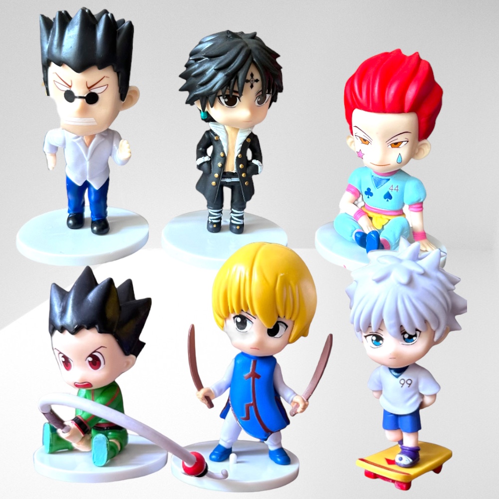 Action Figure โมเดลhunter X Hunter - ฮันเตอร์xฮันเตอร์ เซ็ต 6 ตัว ขนาดความสูง 11 ซม. มีฐาน งานสวย