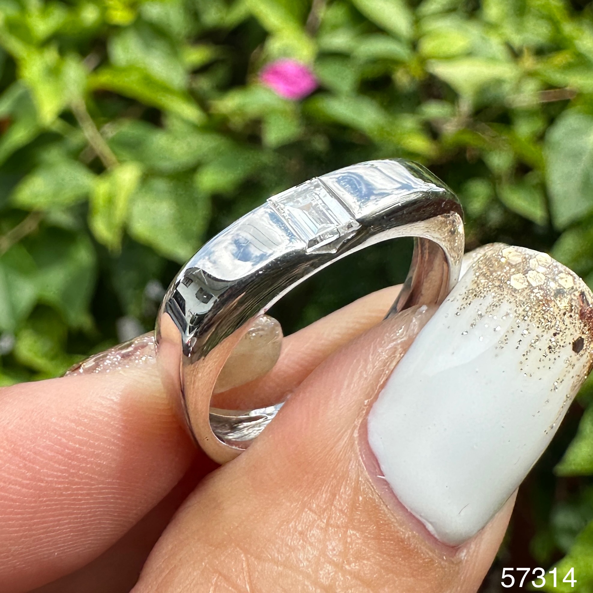 รหัส 57314 แหวน เพชรเดี่ยว Emerald เพชร 1 เม็ด 0.25 กะรัต ทองK 65% งานสวยมาก นน. 6.02 g