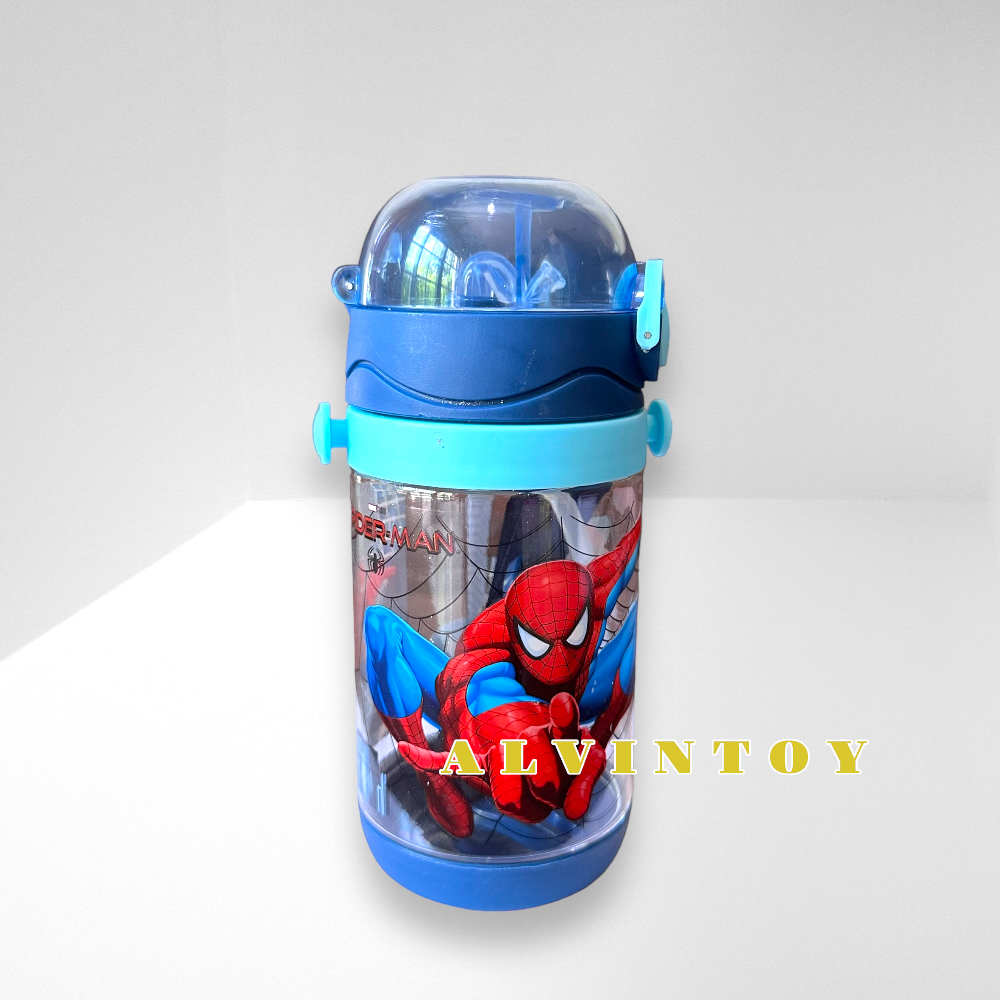 กระติกน้ำเด็ก สไปเดอร์แมน มีหลอดดูด 500 ml ขนาด 7x20 cm.