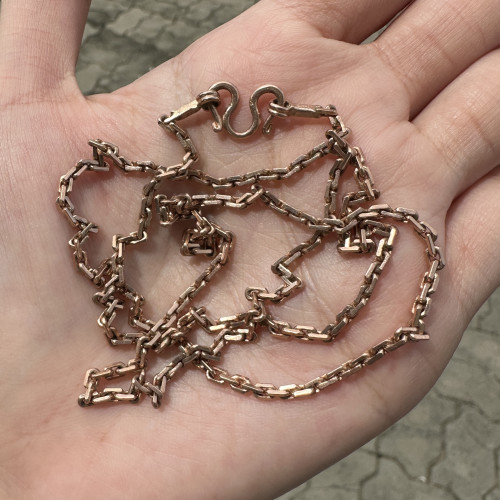 รหัส 64403 สร้อยคอ นาก40 ลายคดกริช รอบเส้น ความยาว 23 นิ้ว สวมหัวได้ นน. 15.00 g