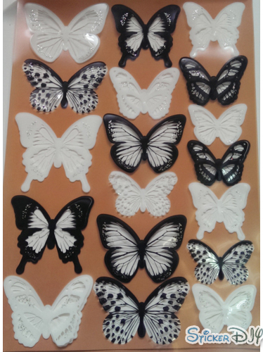 Transparent wall sticker สติ๊กเกอร์ติดผนัง 3D butterfly สไตล์ C (กว้างfree.xสูงfree.)