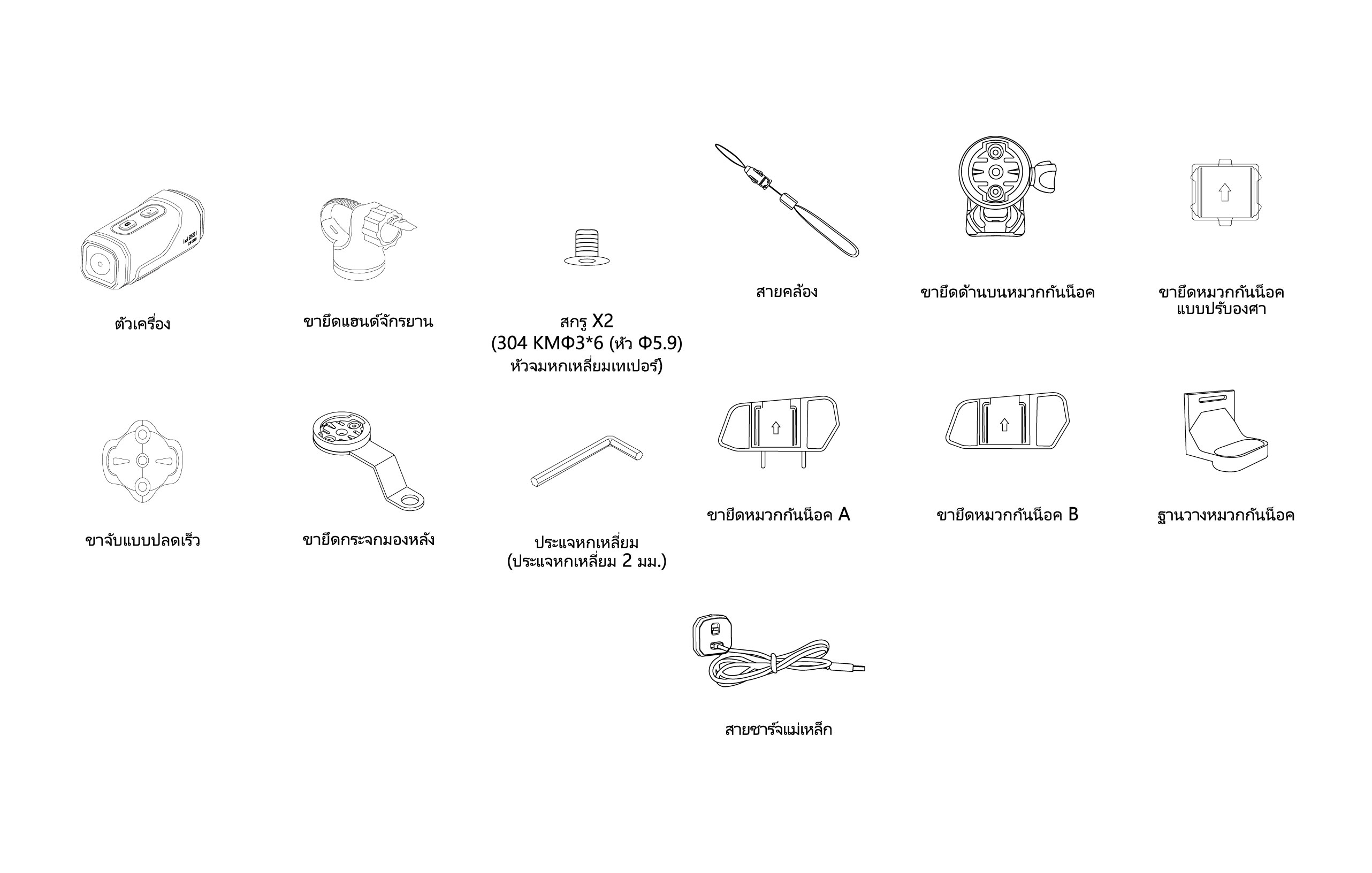 กล้องติดหมวก/รถ id221 รุ่น ACTION C5 Pro