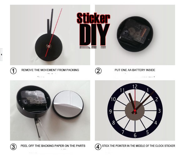 Wall clock sticker สติ๊กเกอร์นาฬิกาติดผนัง Bicycle in love (กว้าง46cm.xสูง105cm.)