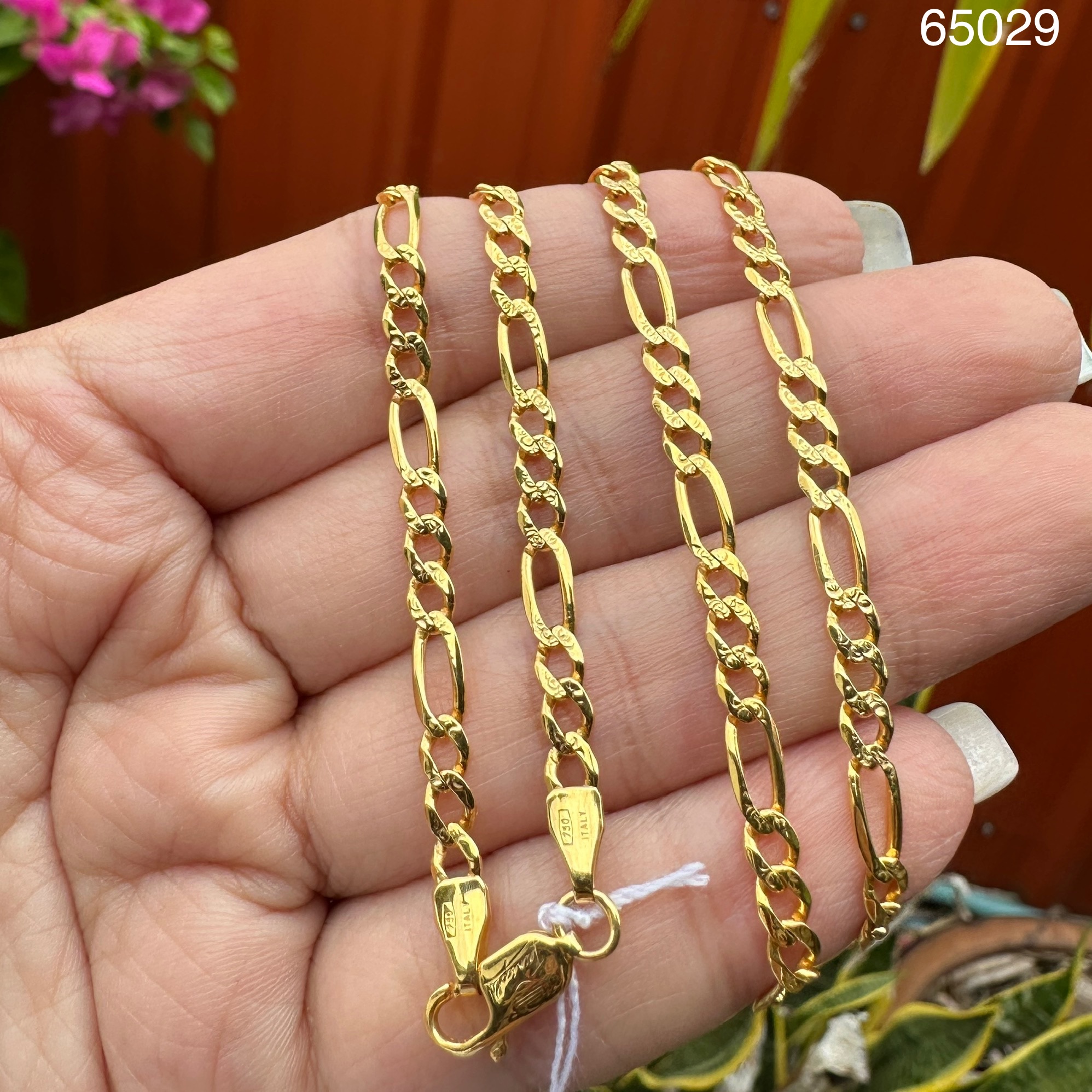 รหัส 65029 สร้อยคอ อิตาลี750 ทอง18K ลาย 3 ต่อ 1 รอบเส้น ความยาว 26 นิ้ว สวมหัวได้ นน. 14.69 g