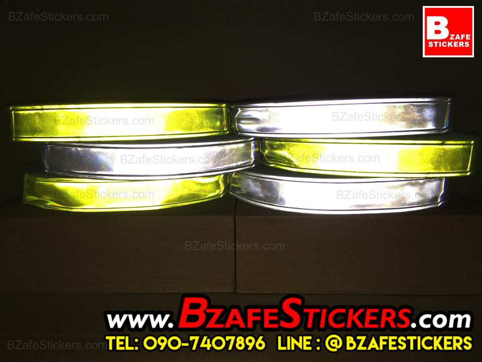 แถบสะท้อนแสง PVC แถบสะท้อนแสงติดเสื้อ กว้าง 1 นิ้ว x ยาว 50 ม.