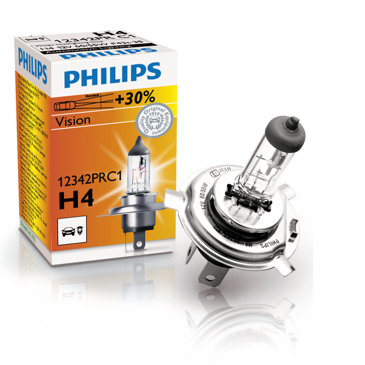 หลอดไฟหน้า(ไฟต่ำ+สูง) CHEVROLET OPTRA ปี08-10 / PHILIPS, H4