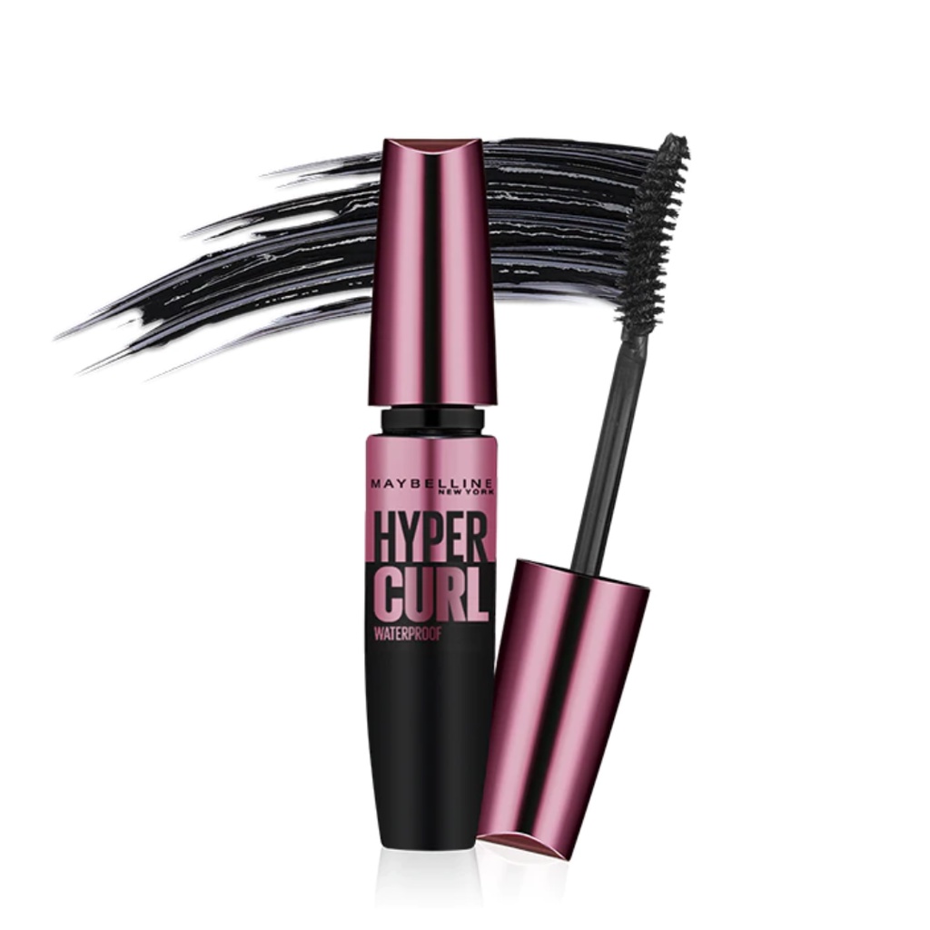 Maybelline เมย์เบลลีน นิวยอร์ก ไฮเปอร์เคิร์ล วอเตอร์พรู๊ฟ มาสคาร่า สีดำเข้ม Hyper Curl Mascara