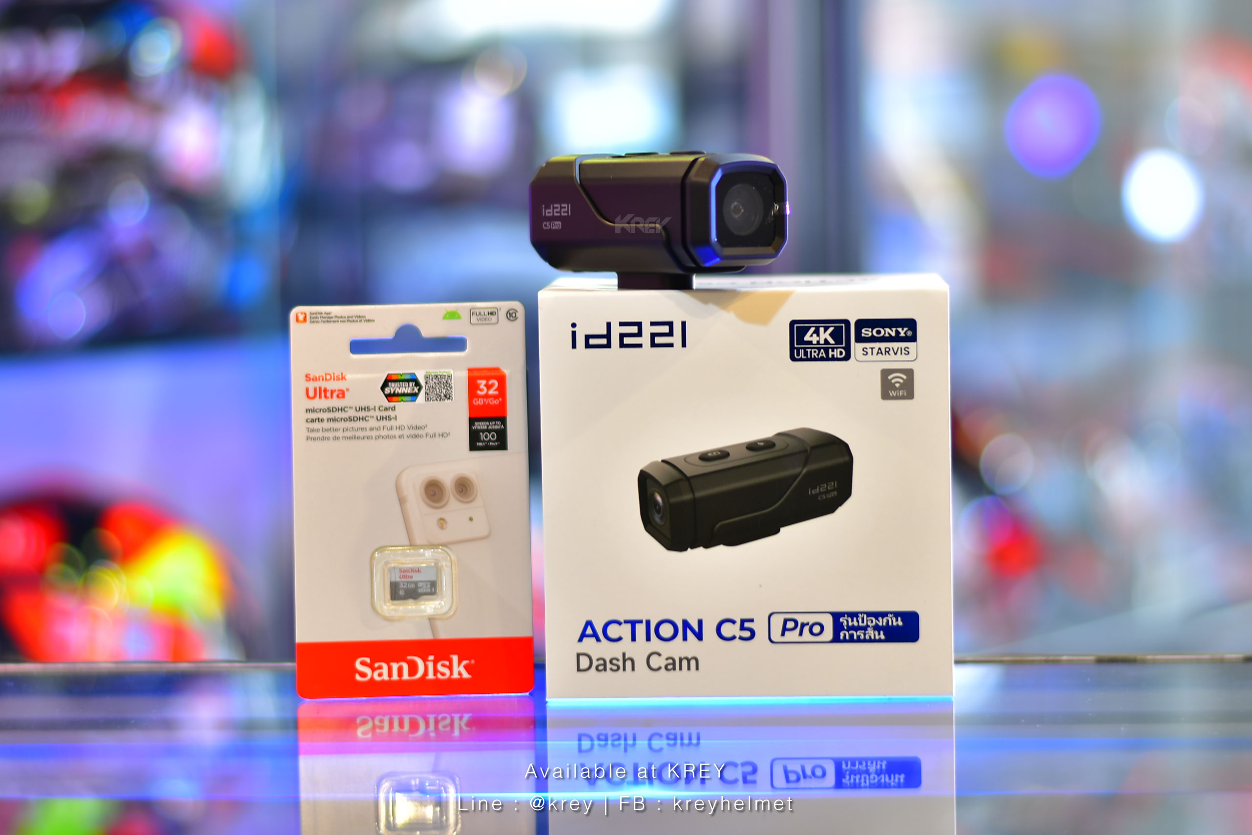 กล้องติดหมวก/รถ id221 รุ่น ACTION C5 Pro