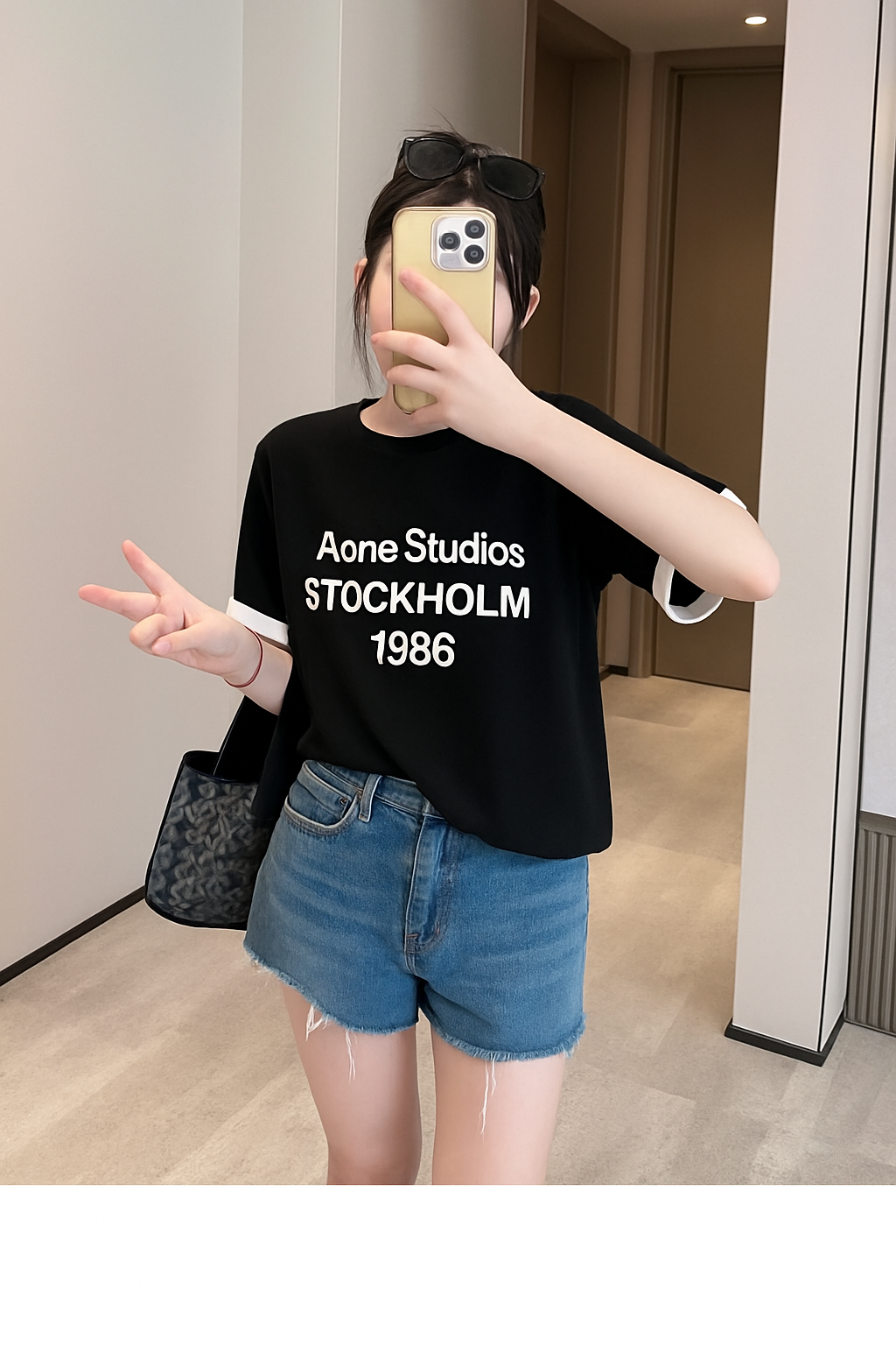 P3679 เสื้อแฟชั่น ผ้ายืดเนื้อนิ่มพิมพ์ลายตัวอักษร แขนเบิ้ล 3 สี