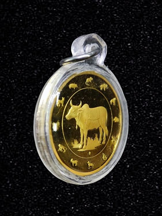 เหรียญปฏิทิน ปีฉลู วันอาทิตย์ ปี 2552 ชุบทองขัดเงา บล็อกกองกษาปณ์