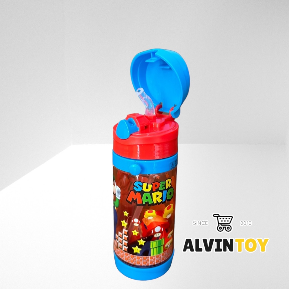 กระติกน้ำเด็ก มาริโอ้ มีหลอดดูด 500 ml ขนาด 7x20 cm.