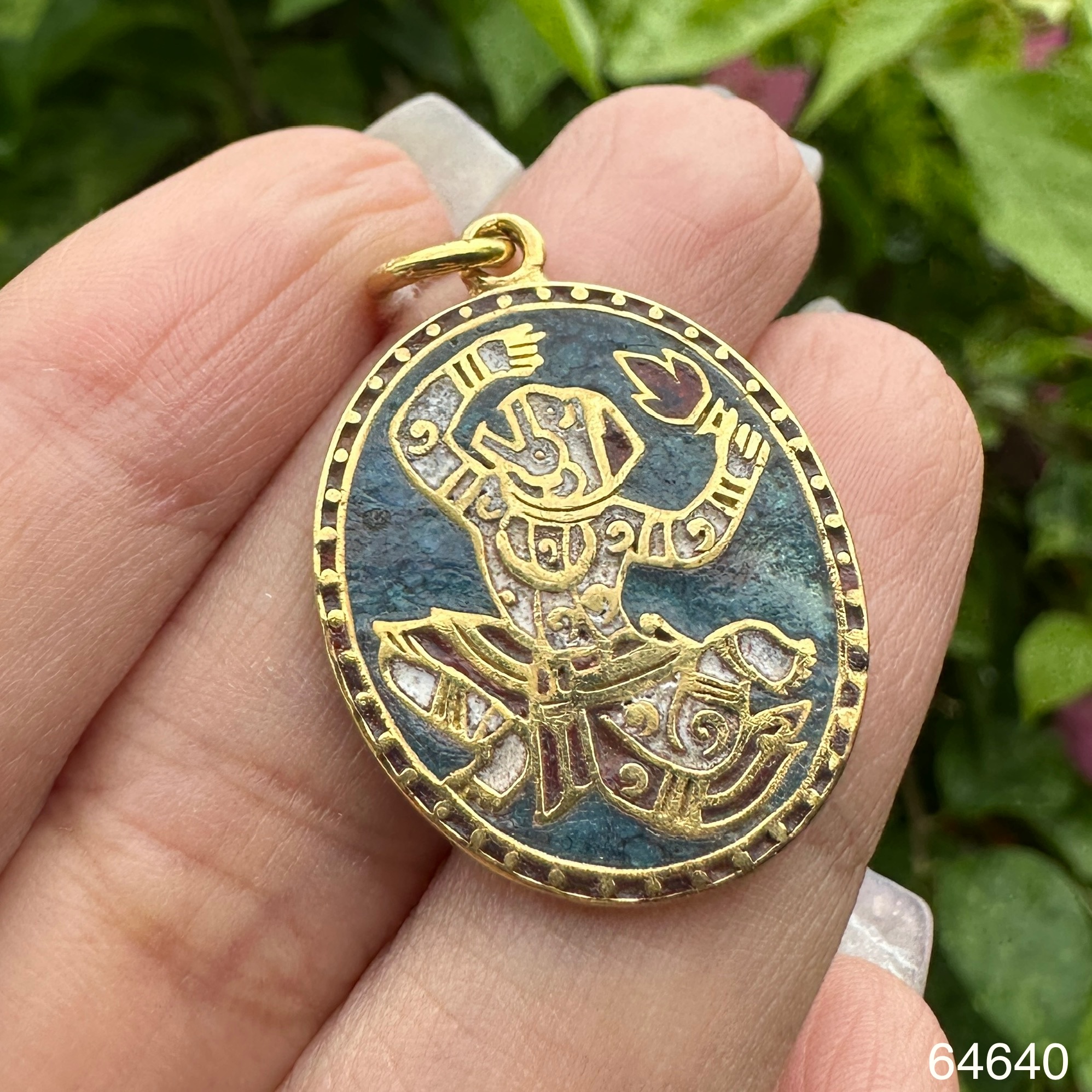 รหัส 64640 จี้ ทองลงยา ลายหนุมาน ทอง18k นน. 7.55 g