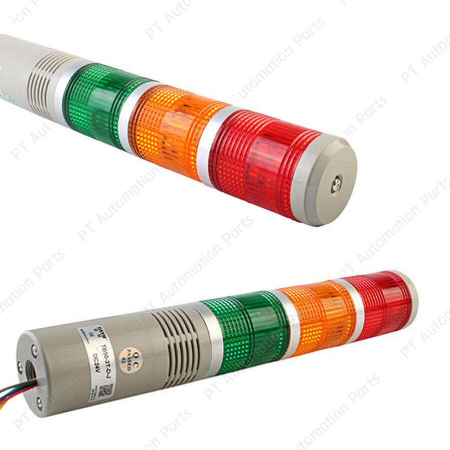 สัญญาณไฟเตือน 3สี มีอ็อด TAYB TB50-3T-D-J 24VDC Warning Signal Tower Light LED 3 Color Red/Yellow/Green with Buzzer ø50mm ขายึดแบบทรงกลม/แบบฉาก ทาวเวอร์ไลท์ หลอด LED ชนิดไฟติดค้าง