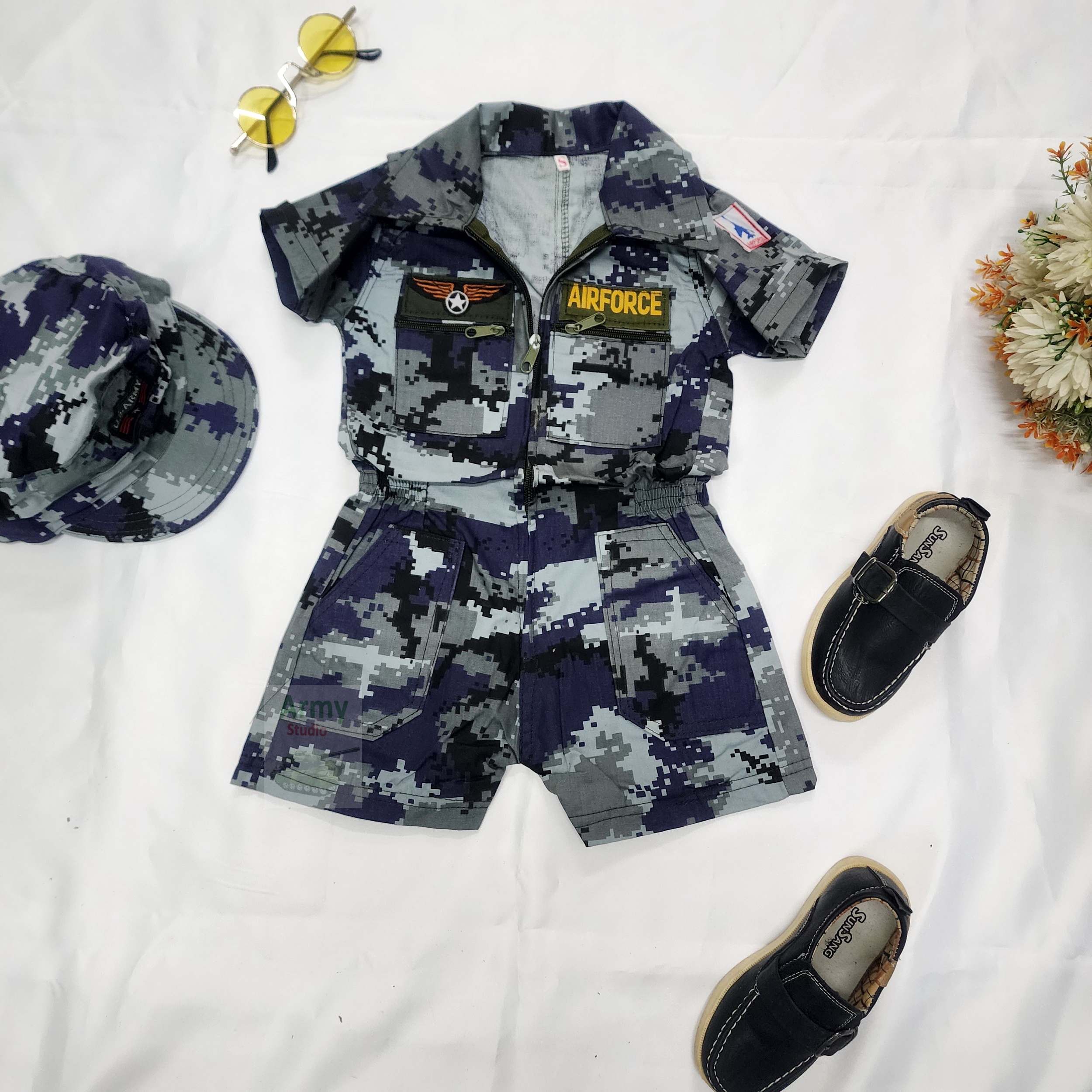 ชุดลายพรางจัมพ์สูท สำหรับเด็ก 1-6ปี มีไซร์ S-XL สำหรับเด็กชาย เด็กหญิง