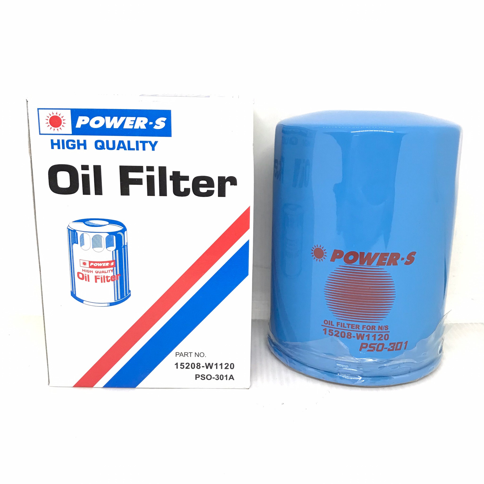 กรองเครื่อง ไส้ กรอง น้ำมันเครื่อง ไส้กรองน้ำมันเครื่อง NISSAN Big-M BDI / Frontier 2.7 นิสสัน บิ๊กเอ็ม ฟรอนเทียร์ ยี่ห้อ POWER-S เบอร์ PSO-301A / PSO301A / 15208-W1120 / 15208W1120 / Oil Filter