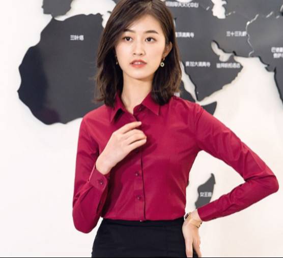 เสื้อเชิ้ตแขนยาว สีขาว สีดำ สีเทา สีม่วง สีแดง สีชมพู สีกรมท่า สีฟ้า