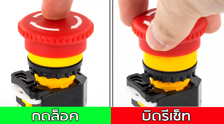 Emergency Stop Switch LA38-11ZS Mushroom Button Switch ø22mm 1NO/1NC 10A 440V สวิตช์หยุดฉุกเฉิน สวิตช์หัวเห็ด มีให้เลือก 2 สี