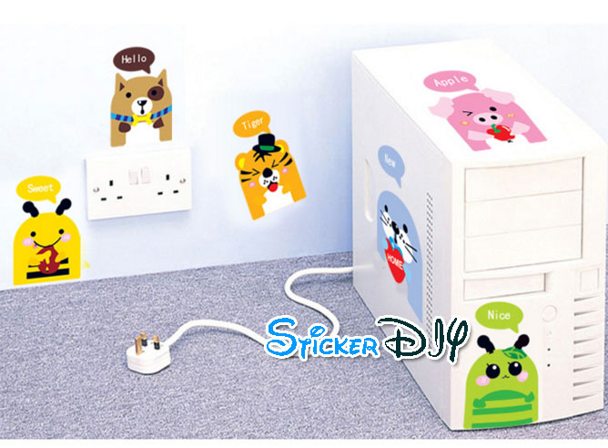 Transparent Wall Sticker สติ๊กเกอร์ติดสวิตช์ไฟ แมวน้ำ New (7x12.5cm.)