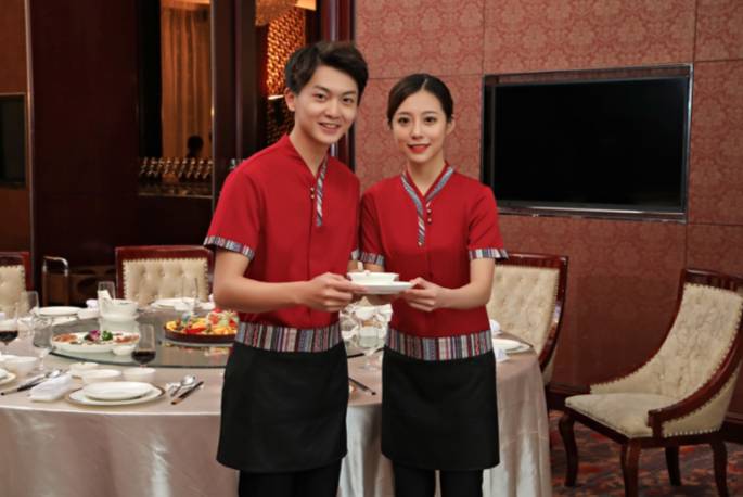 ชุดฟอร์มพนักงานต้อนรับ ชุดพนักงานเสริฟโรงแรม จัดเลี้ยง โต๊ะจีน