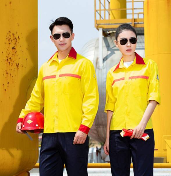 ชุดช่าง ยูนิฟอร์มช่างแขนสั้น สีเหลือง สีแดง สีน้ำเงิน