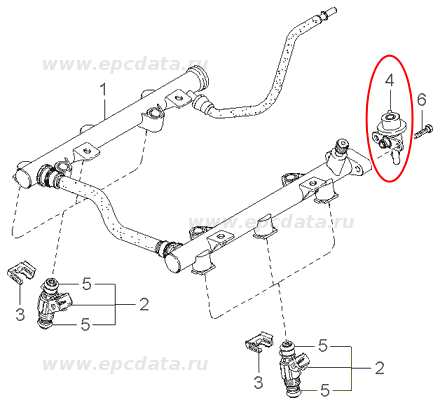 เรคูเลเตอร์ KIA CARNIVAL (0K9ฺBV-13280) / Fuel-Pressure Regulator, วาวล์กักแรงดัน