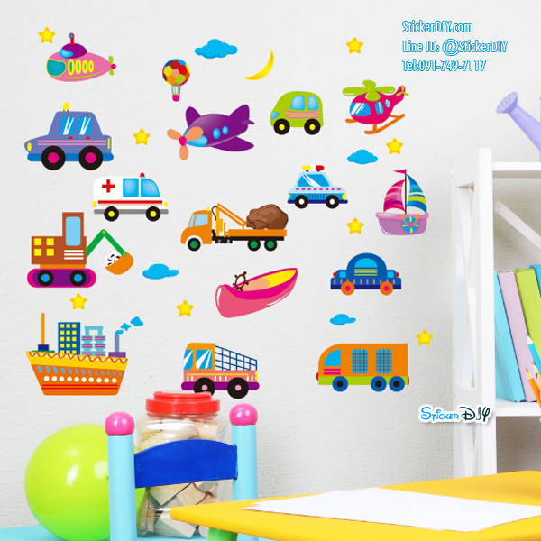 Transparent wall sticker สติ๊กเกอร์ติดผนัง ยานพาหนะ XL2008 (กว้างfree.xสูงfree.)