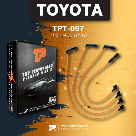 (ประกัน 3 เดือน) สายหัวเทียน TOYOTA 1RZ HIACE YH112 - TOP PERFORMANCE JAPAN - TPT-097 - สายคอยล์ โตโยต้า
