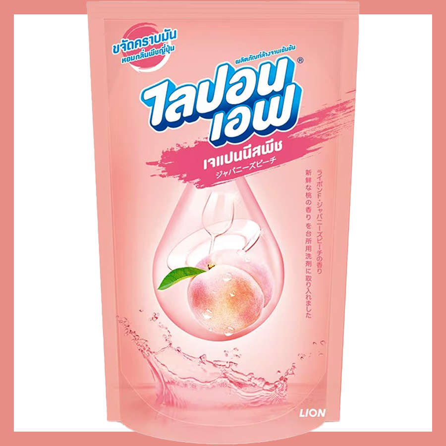 น้ำยาล้างจาน ไลปอนเอฟ เจแปบนิส พีช ถุง ชมพู 500 มล.