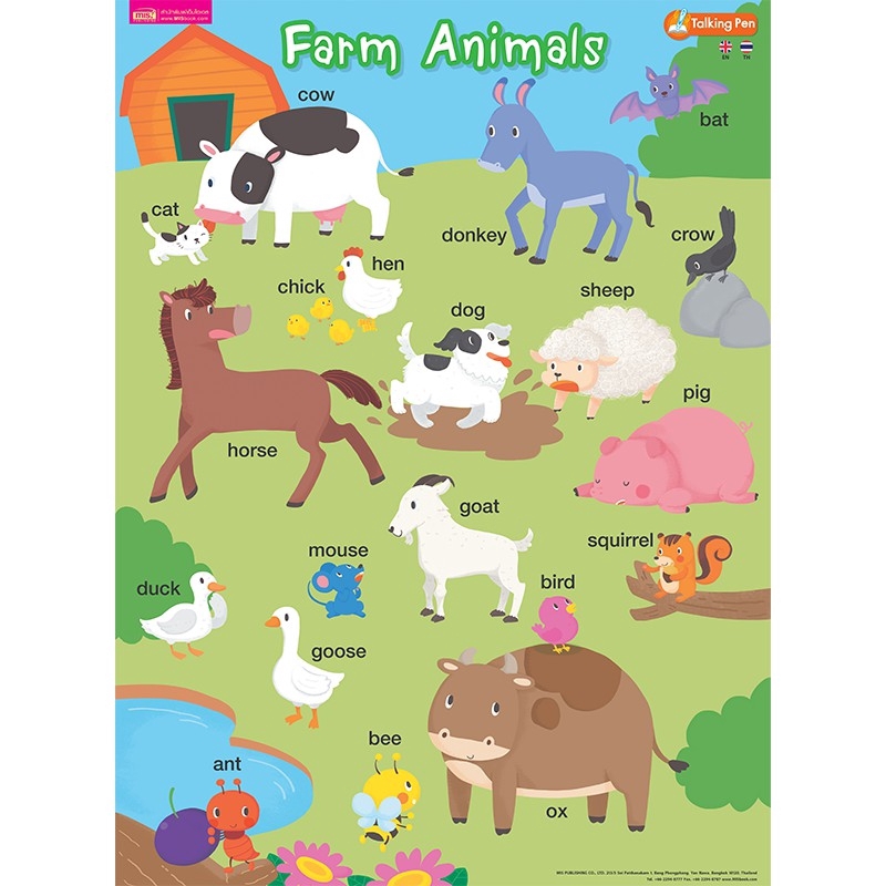 MyISBOOK โปสเตอร์พลาสติก Farm Animals (ใช้กับ Talking Pen)