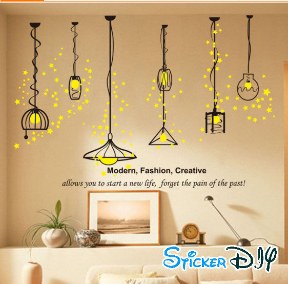 Transparent wall sticker สติ๊กเกอร์ติดผนัง Fashion Lamp (กว้าง118cm.xสูง93cm.)