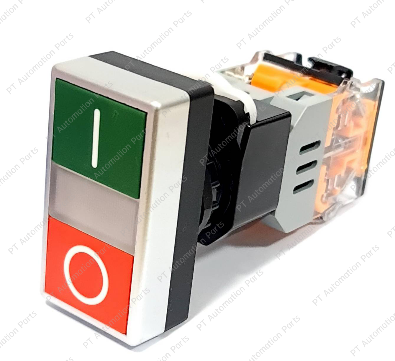 Double Push Button Switch LA38-11D/RG Self Reset Green/Red Start Stop ø22mm 10A 440V 1NO/1NC สวิตช์ปุ่มกด กดติดปล่อยดับ 2ปุ่มในตัวเดียว สีเขียว สีแดง มีไฟแสดงสถานะ LED