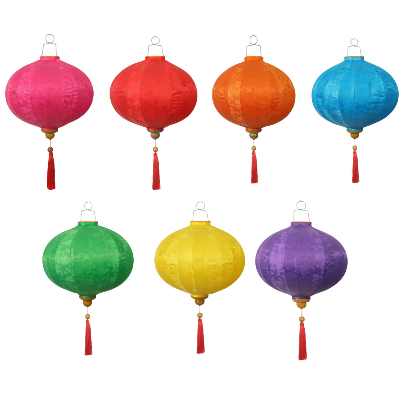 โคมไฟเวียดนาม โคมฮอยอัน ทรงกลม สีพื้น