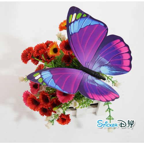PVC Wall sticker สติ๊กเกอร์ติดผนัง 3D butterfly สไตล์E (กว้างfree.xสูงfree.)