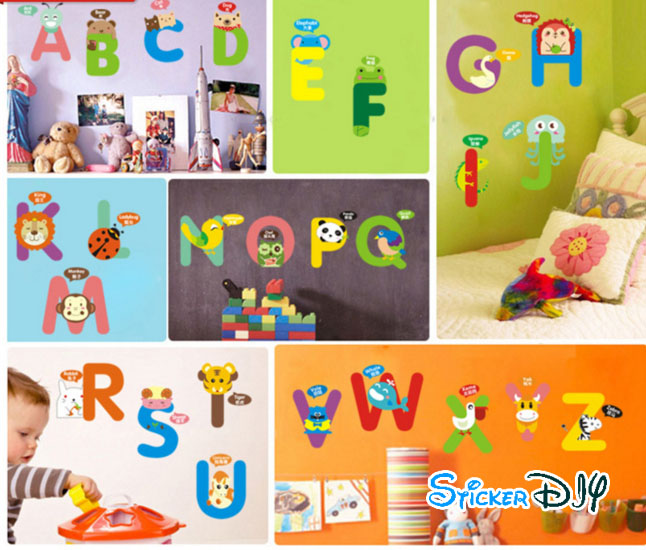 Transparent wall sticker สติ๊กเกอร์ติดผนัง Alphabet สไตล์ B (กว้างfree xสูงfree)