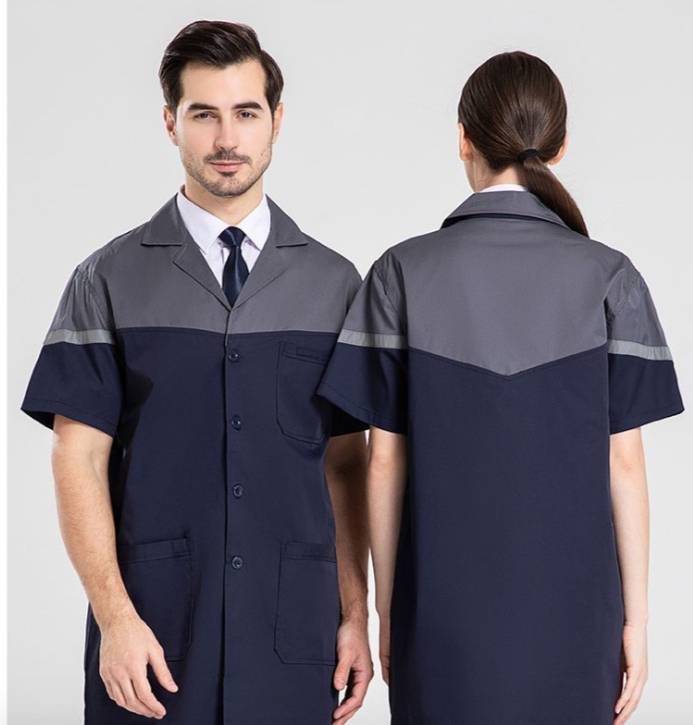 เสื้อคลุมช่าง เสื้อคลุมช่างกันฝุ่่น เสื้อช่างแขนสั้น ยูนิฟอร์มช่าง
