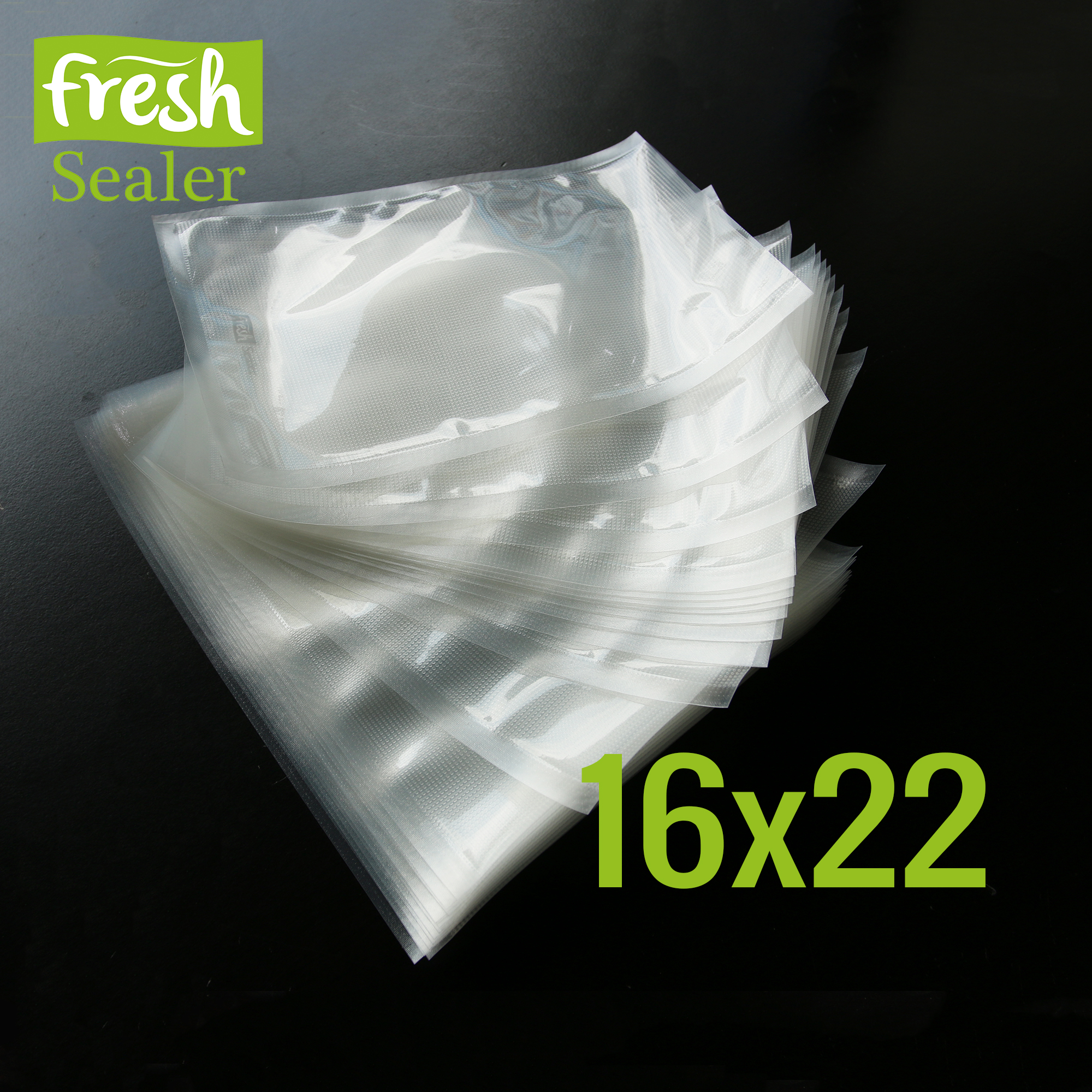 ถุงซีลสูญญากาศลายนูน แบบถุงสำเร็จ (Bags) 100 ใบ ขนาด 16cm X 22cm รุ่น FS-B16x22