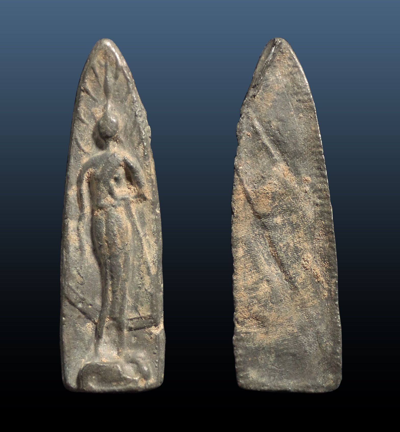 พระลีลาใบหอก สุโขทัย เนื้อชิน