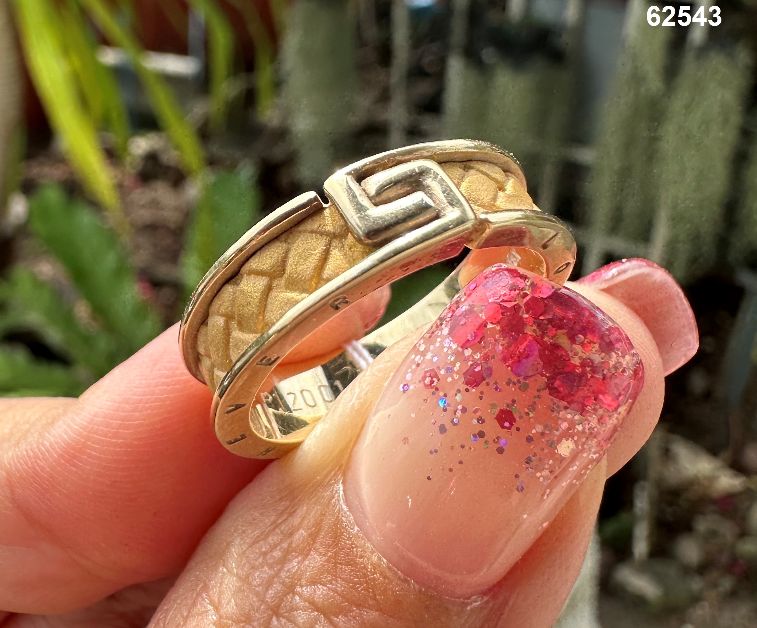 รหัส 62543 แหวน Gold Master ทอง24K + 18K ลายGucci ตอก LOVE FOREVER ปี 2001 size 58 นน. 9.32 g